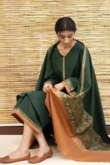 Aisling – 3PC Unstitched Dhanak Embroidered Suit with Wool Shawl & Trouser