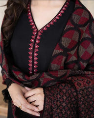 Aisling – 3PC Unstitched Dhanak Embroidered Suit with Wool Shawl & Trouser