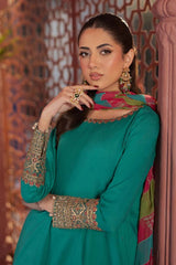 3 Piece Embroidered Lawn Suit | DW-EF25-10