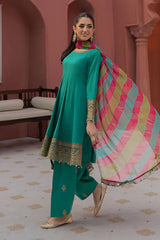 3 Piece Embroidered Lawn Suit | DW-EF25-10