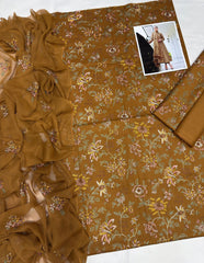 Bareeze 1029 – Luxury 3PC Embroidered Lawn Suit with Zarri Bamber Dupatta
