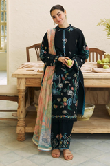 Coco zara shahjahan– 3PC Unstitched Dhanak Embroidered Suit with  Dhanak Embroidered  Shawl  & Trouser