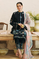 Coco zara shahjahan– 3PC Unstitched Dhanak Embroidered Suit with  Dhanak Embroidered  Shawl  & Trouser