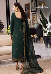 Asim Jofa – 3PC Unstitched Dhanak Embroidered Suit with  Dhanak Embroidered  Shawl  & Trouser