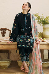 Coco zara shahjahan– 3PC Unstitched Dhanak Embroidered Suit with  Dhanak Embroidered  Shawl  & Trouser