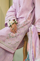 Coco zara shahjahan– 3PC Unstitched Dhanak Embroidered Suit with  Dhanak Embroidered  Shawl  & Trouser