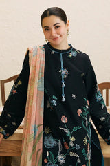 Coco zara shahjahan– 3PC Unstitched Dhanak Embroidered Suit with  Dhanak Embroidered  Shawl  & Trouser