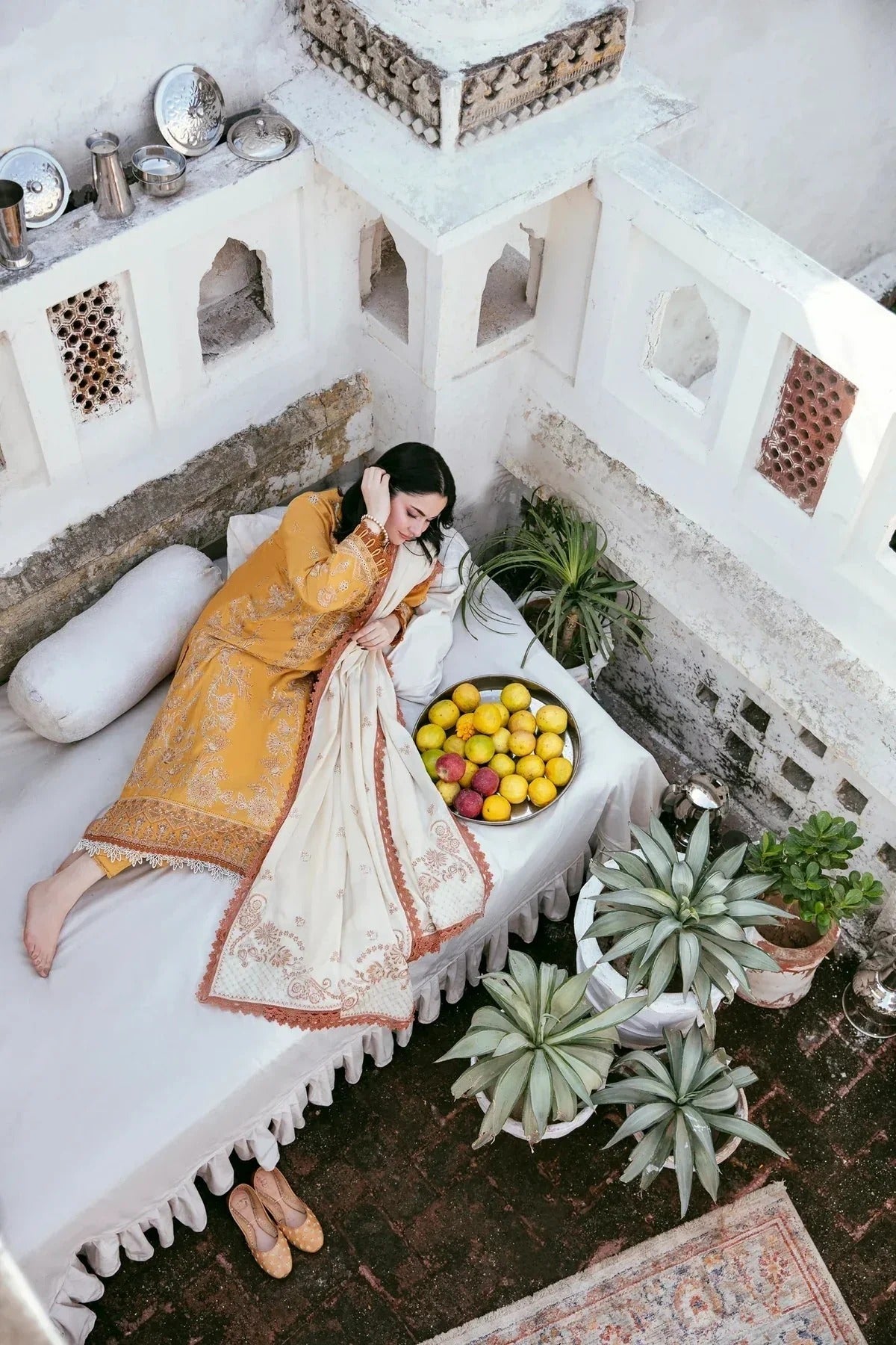 Florent  – 3PC Unstitched Dhanak Embroidered Suit with  Dhanak Embroidered  Shawl  & Trouser