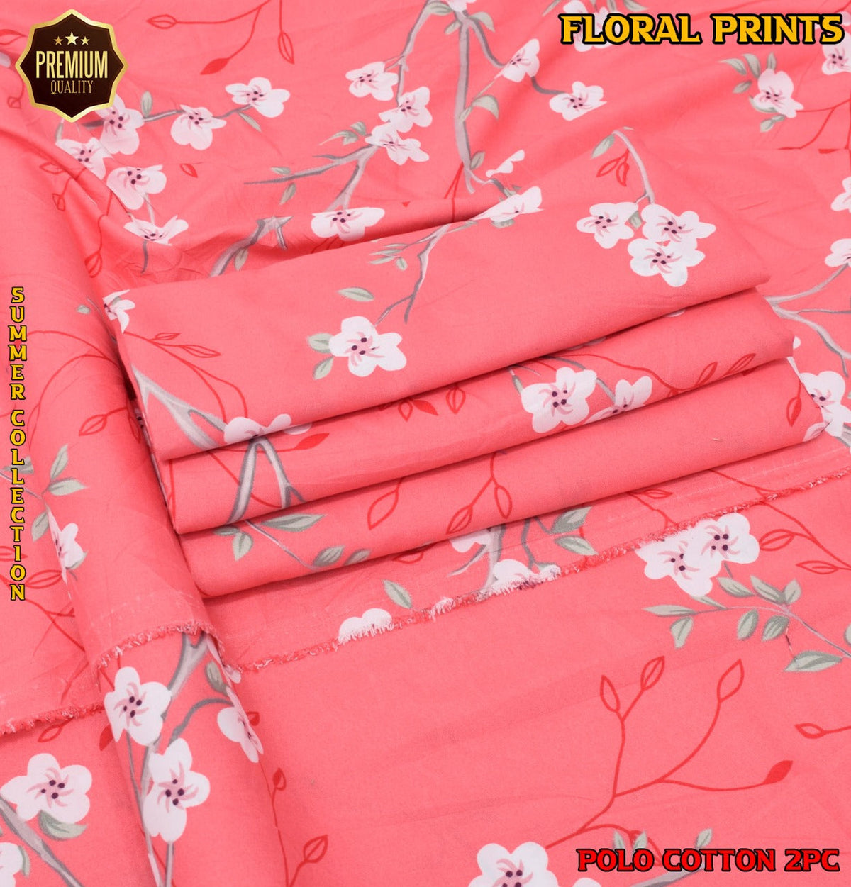 2-Piece Printed Polo Cotton Suit