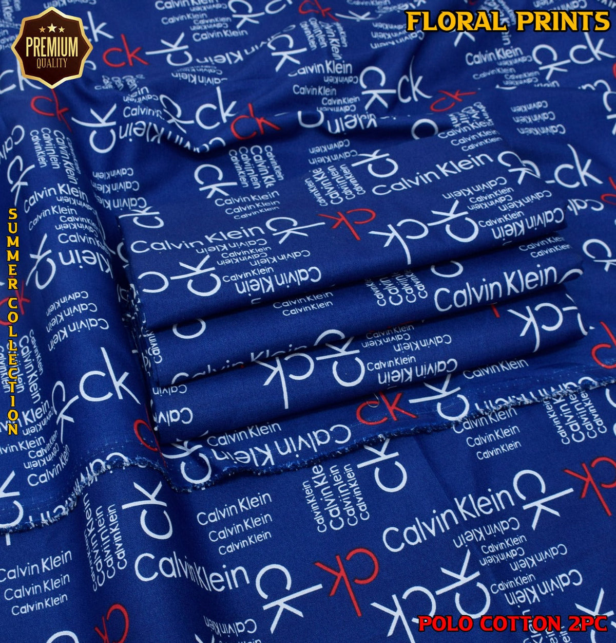 2-Piece Printed Polo Cotton Suit