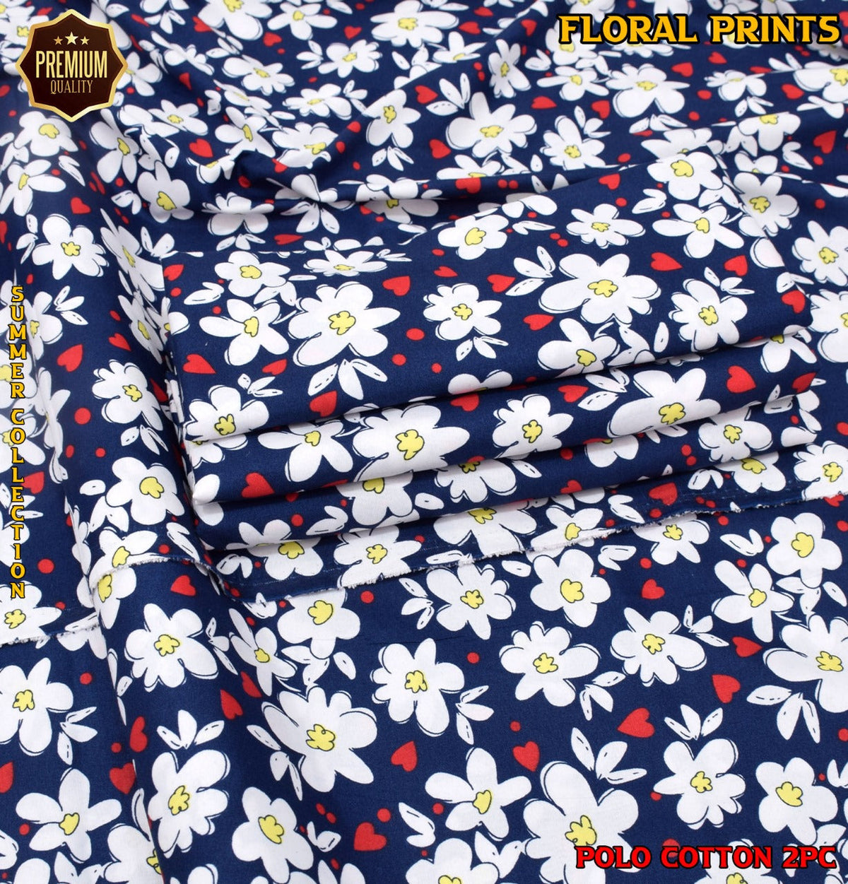 2-Piece Printed Polo Cotton Suit