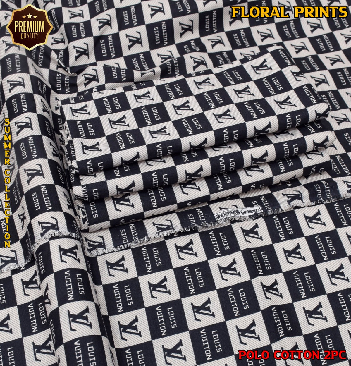 2-Piece Printed Polo Cotton Suit