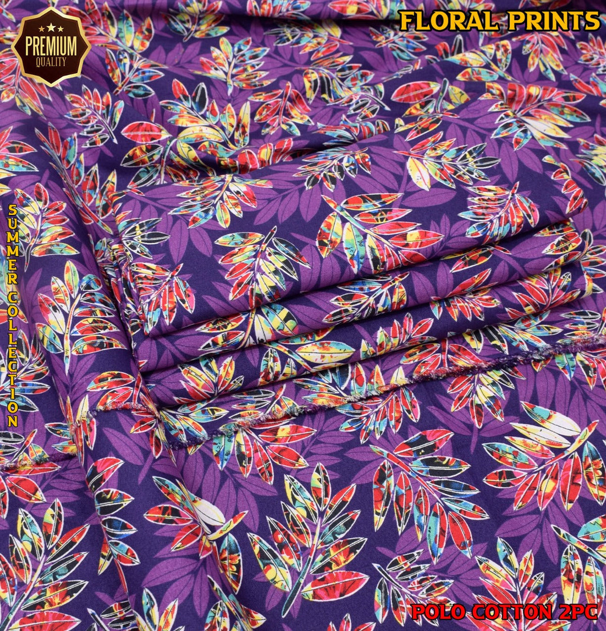2-Piece Printed Polo Cotton Suit