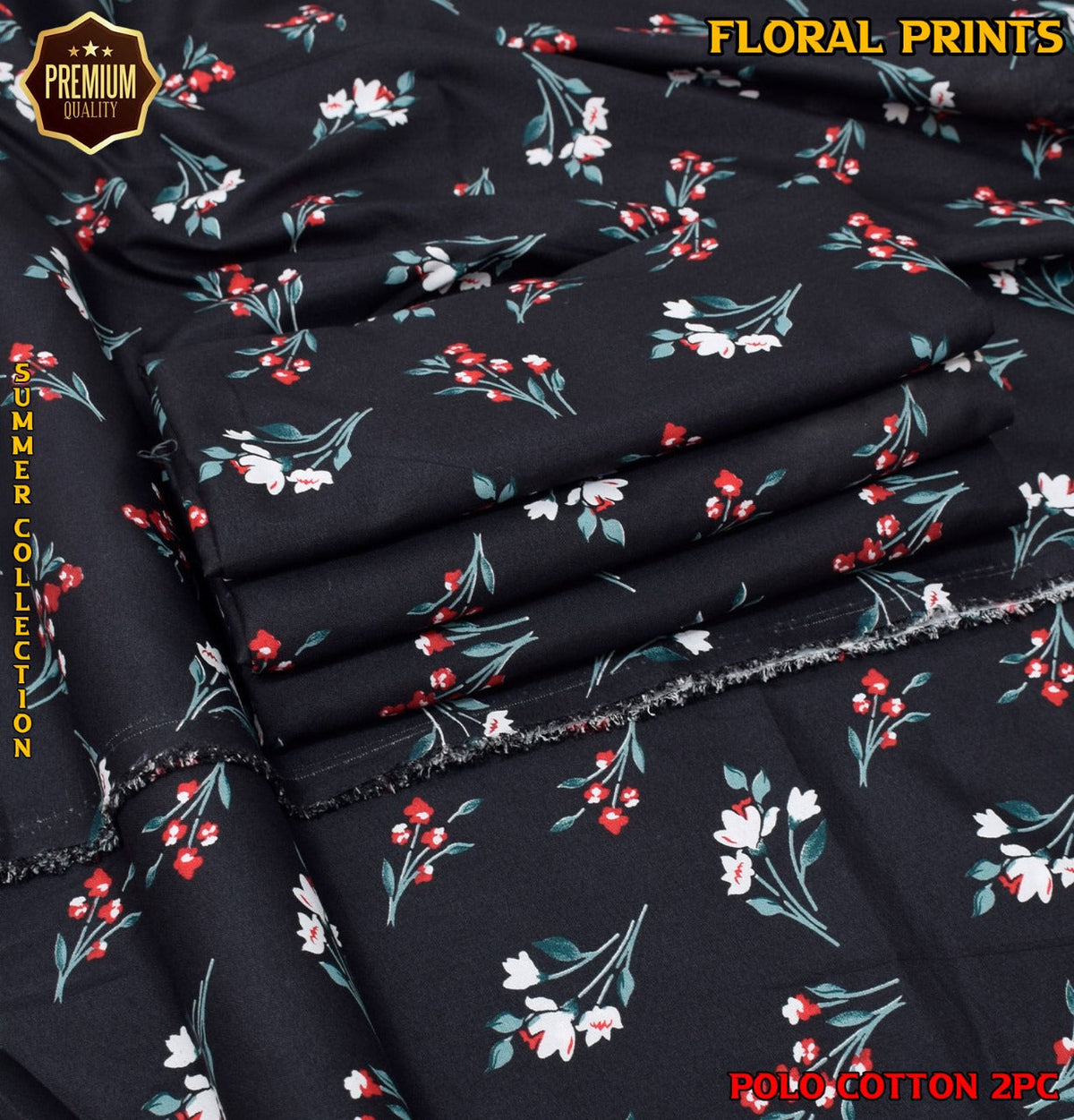 2-Piece Printed Polo Cotton Suit