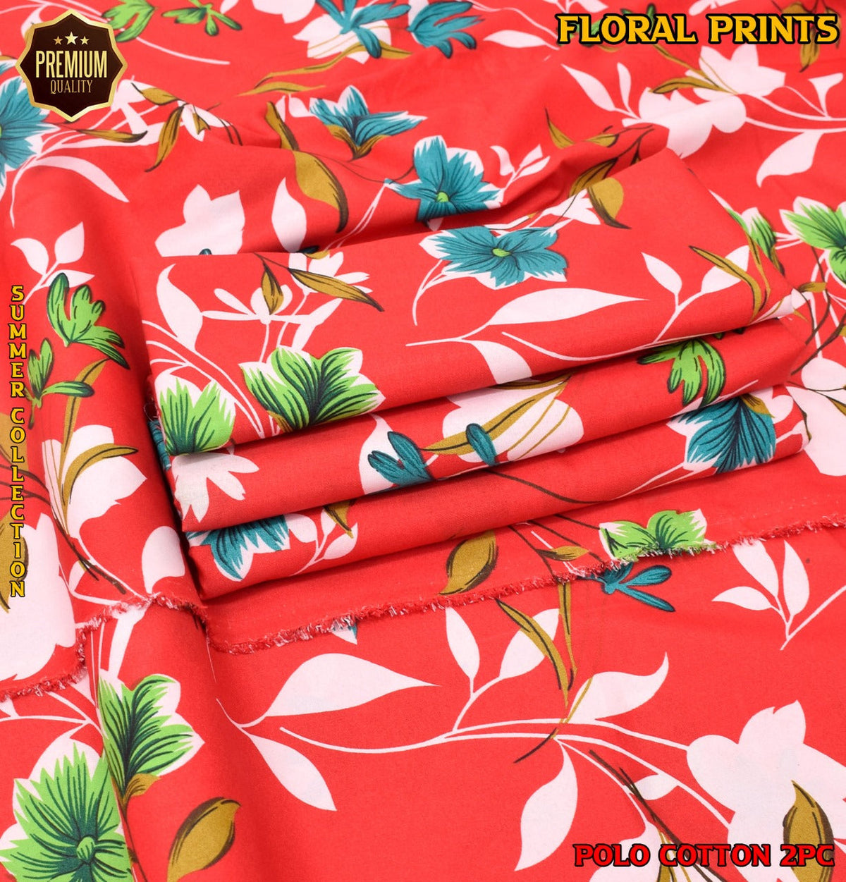 2-Piece Printed Polo Cotton Suit
