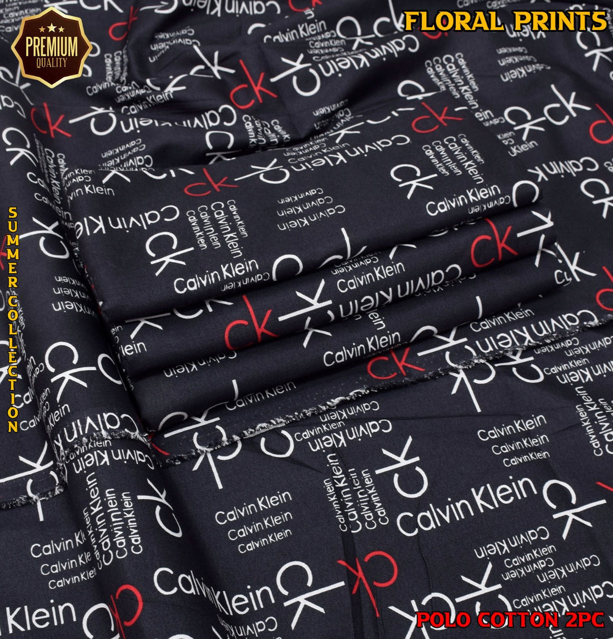 2-Piece Printed Polo Cotton Suit