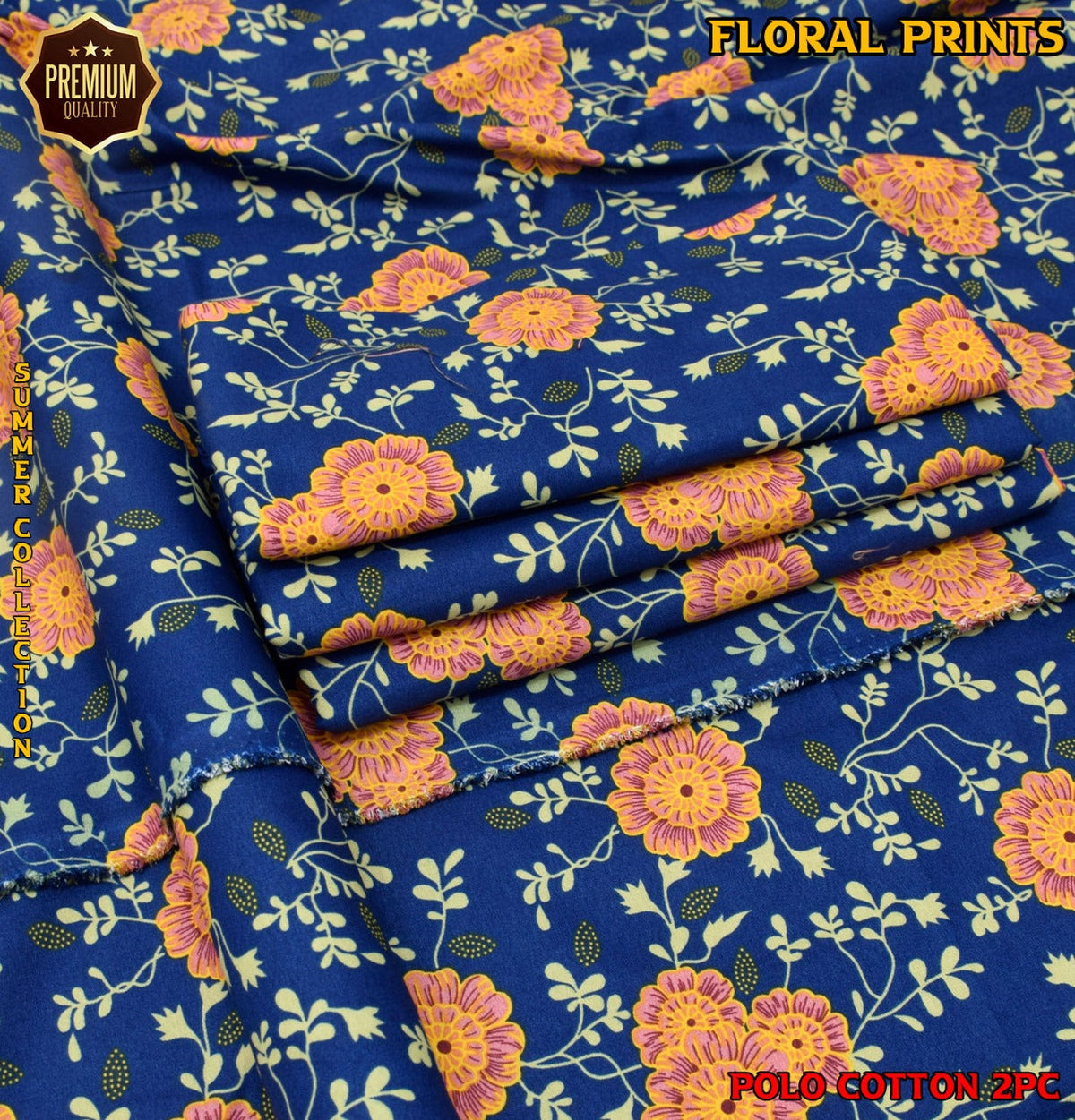 2-Piece Printed Polo Cotton Suit