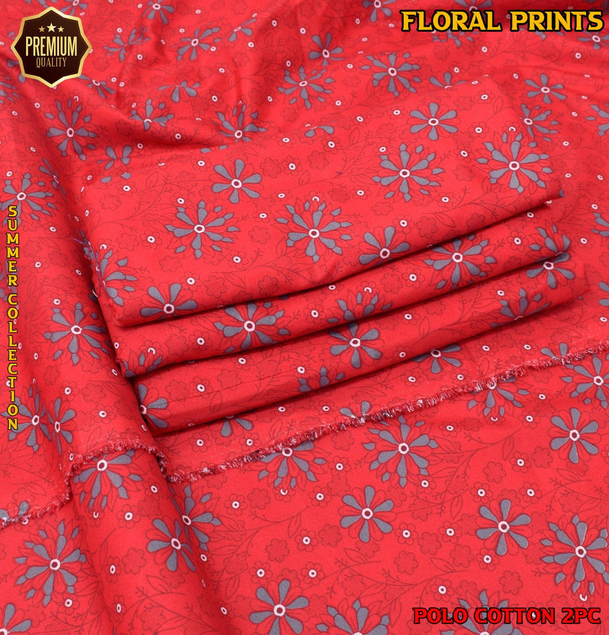 2-Piece Printed Polo Cotton Suit