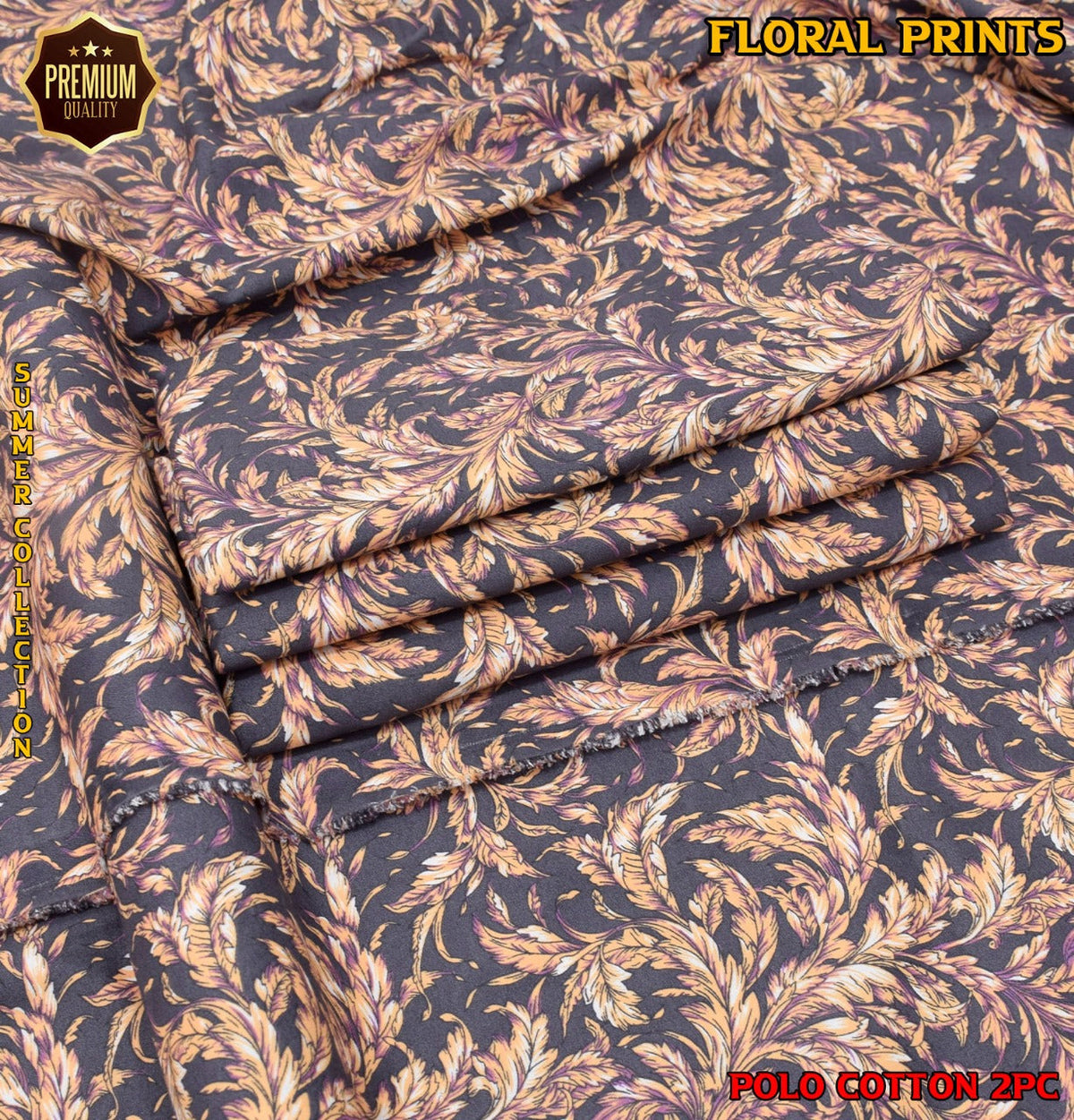 2-Piece Printed Polo Cotton Suit