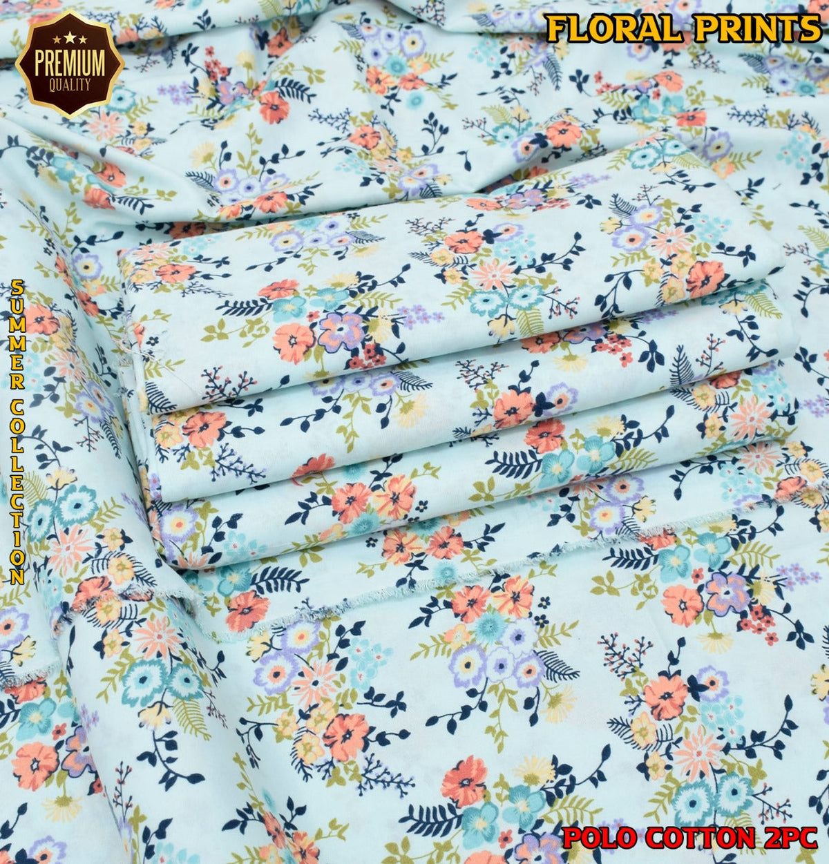 2-Piece Printed Polo Cotton Suit