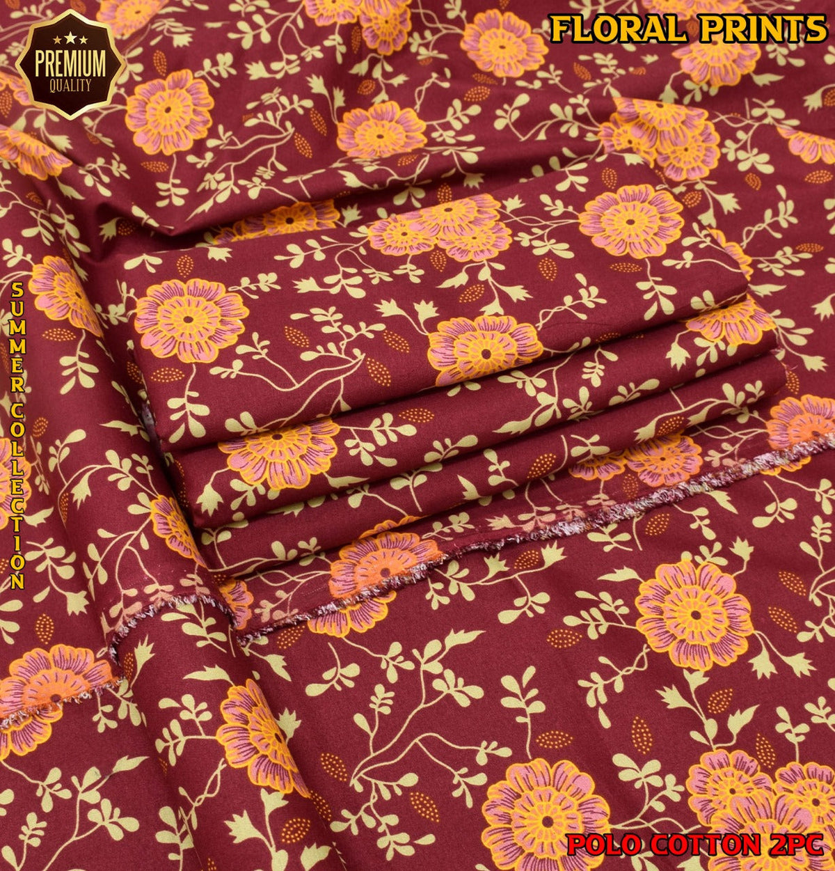 2-Piece Printed Polo Cotton Suit