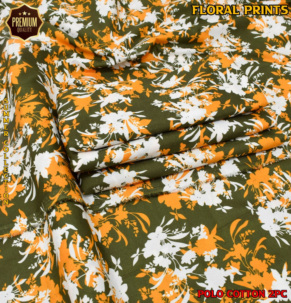 2-Piece Printed Polo Cotton Suit