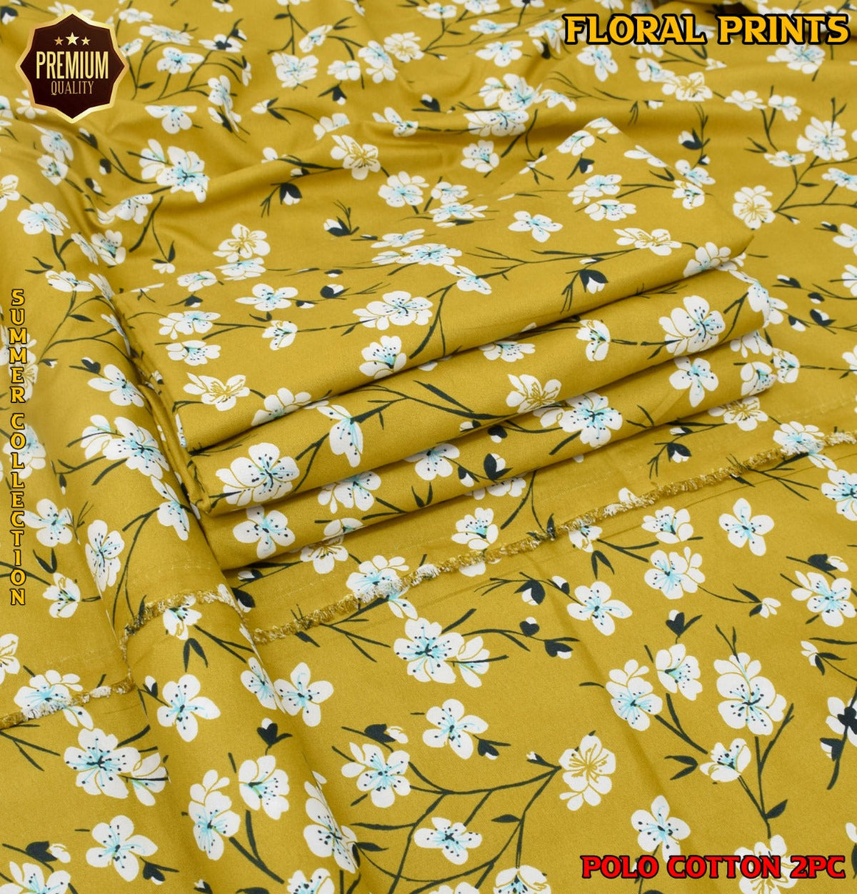 2-Piece Printed Polo Cotton Suit