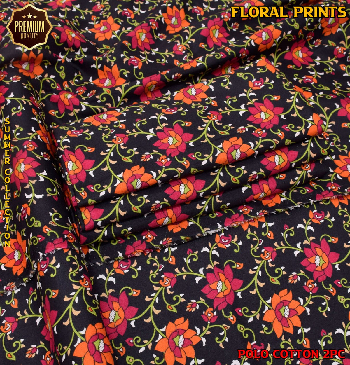 2-Piece Printed Polo Cotton Suit