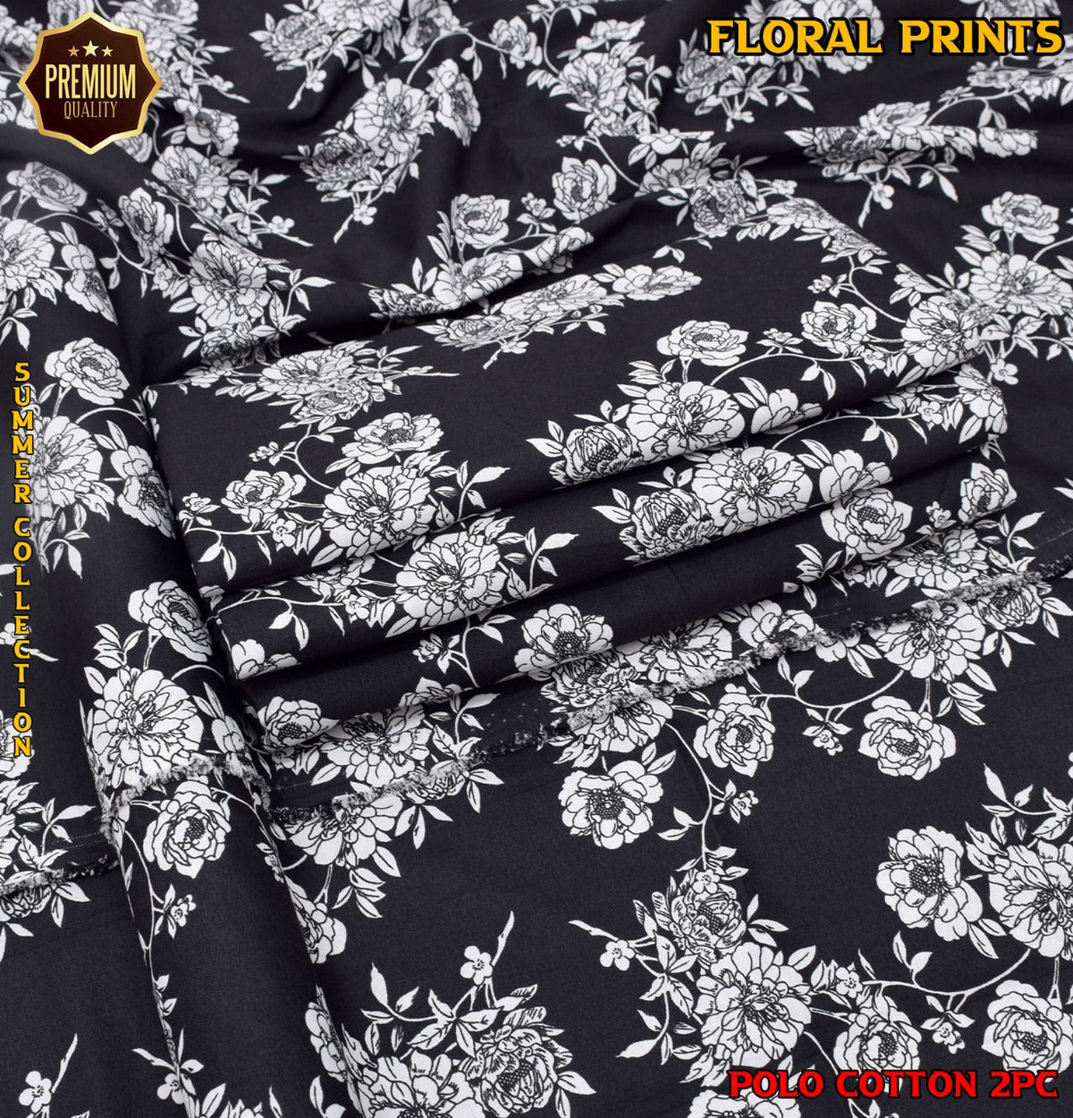 2-Piece Printed Polo Cotton Suit