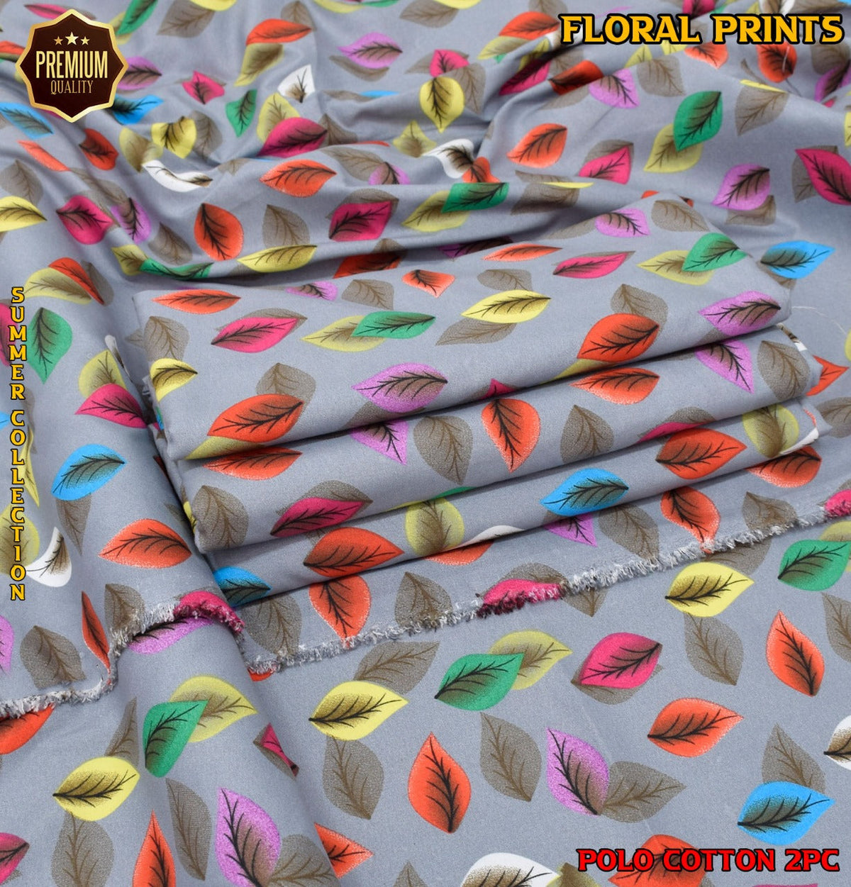 2-Piece Printed Polo Cotton Suit