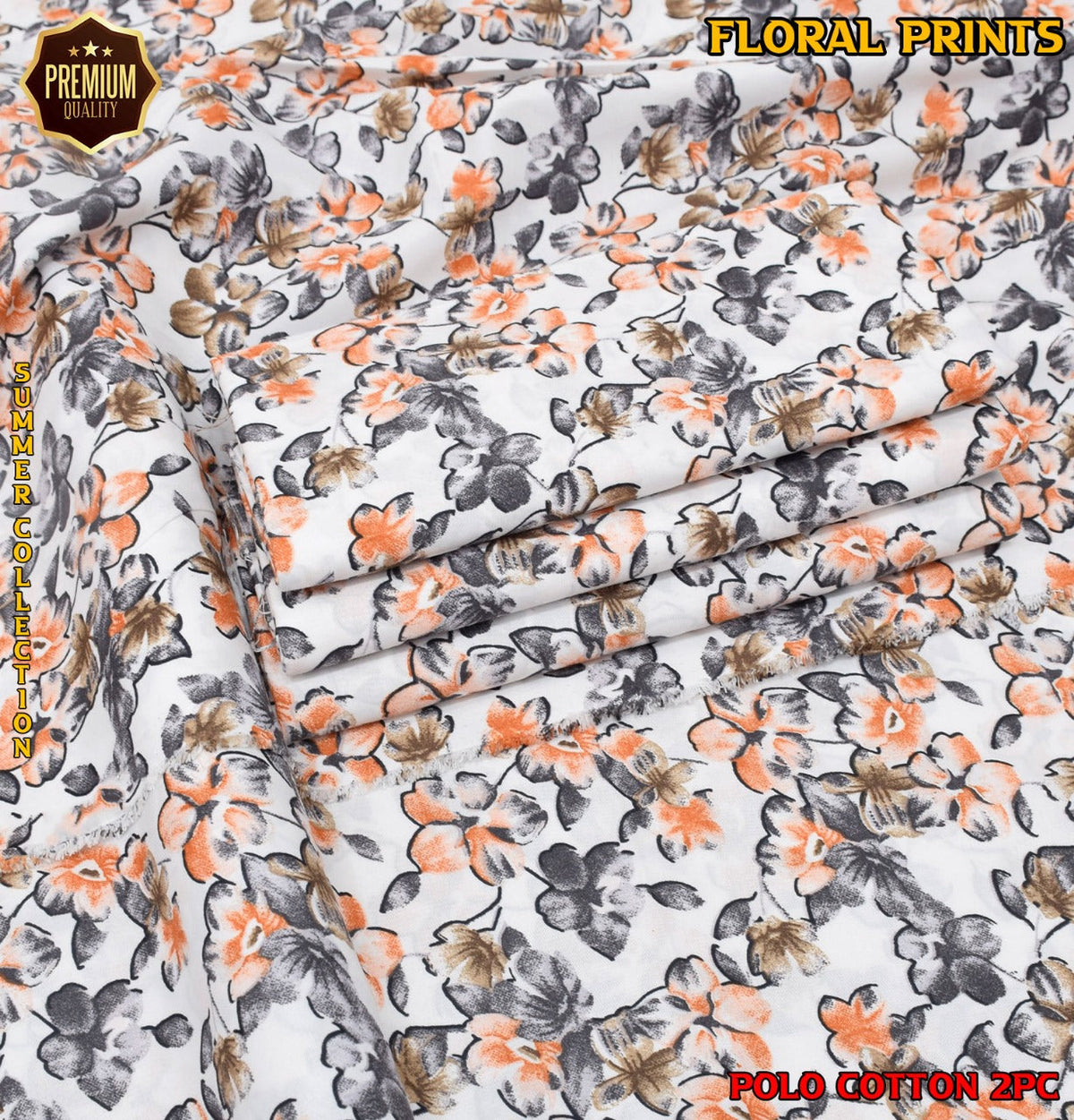 2-Piece Printed Polo Cotton Suit
