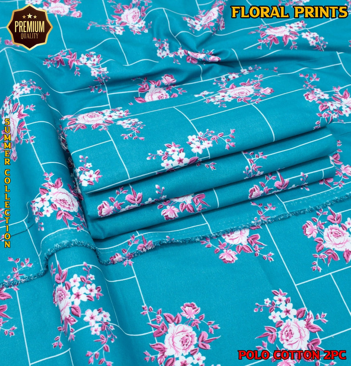 2-Piece Printed Polo Cotton Suit