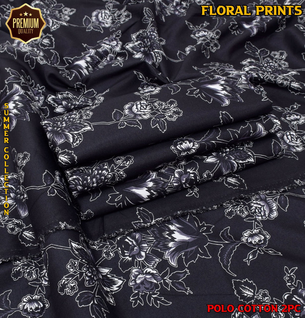 2-Piece Printed Polo Cotton Suit