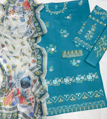 Coco by Zara 1057 – Premium 3PC Embroidered Lawn Suit | Eid Collection 2025