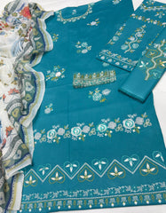 Coco by Zara 1057 – Premium 3PC Embroidered Lawn Suit | Eid Collection 2025