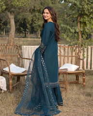Coco 1085 – Luxury 3PC Embroidered Lawn Suit with Organza Dupatta