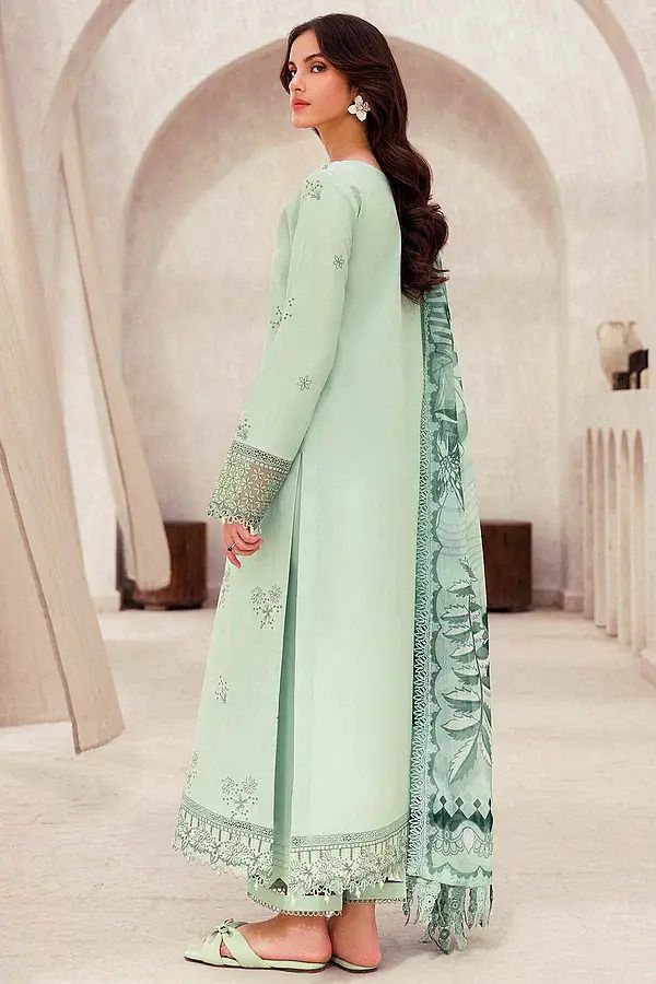 Coco by Zara 1079 – 3PC Chikankari Embroidered Lawn Suit with Voile Dupatta