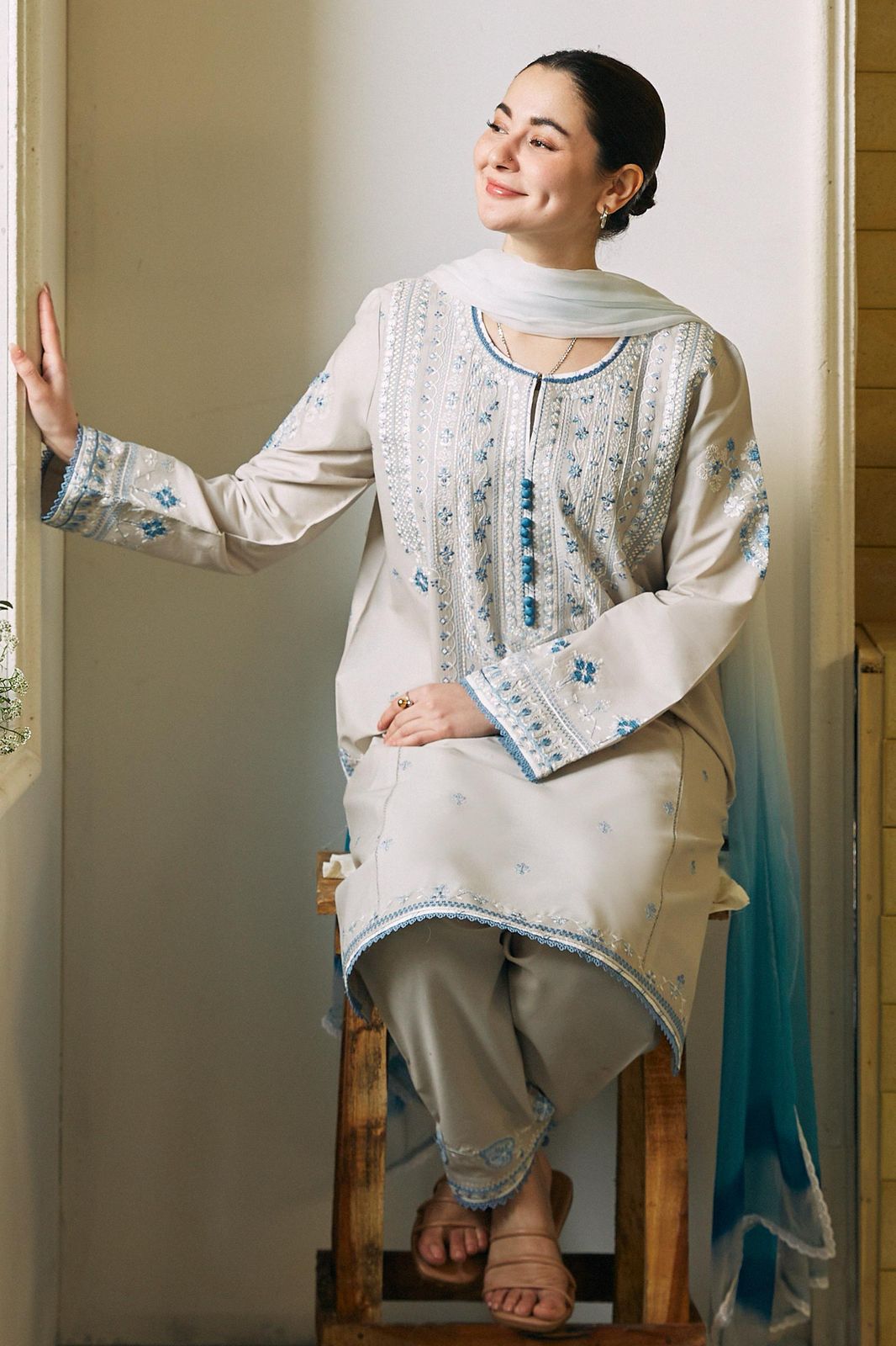 Coco 1032 – Luxury 3PC Embroidered Lawn Suit with Chiffon Dupatta