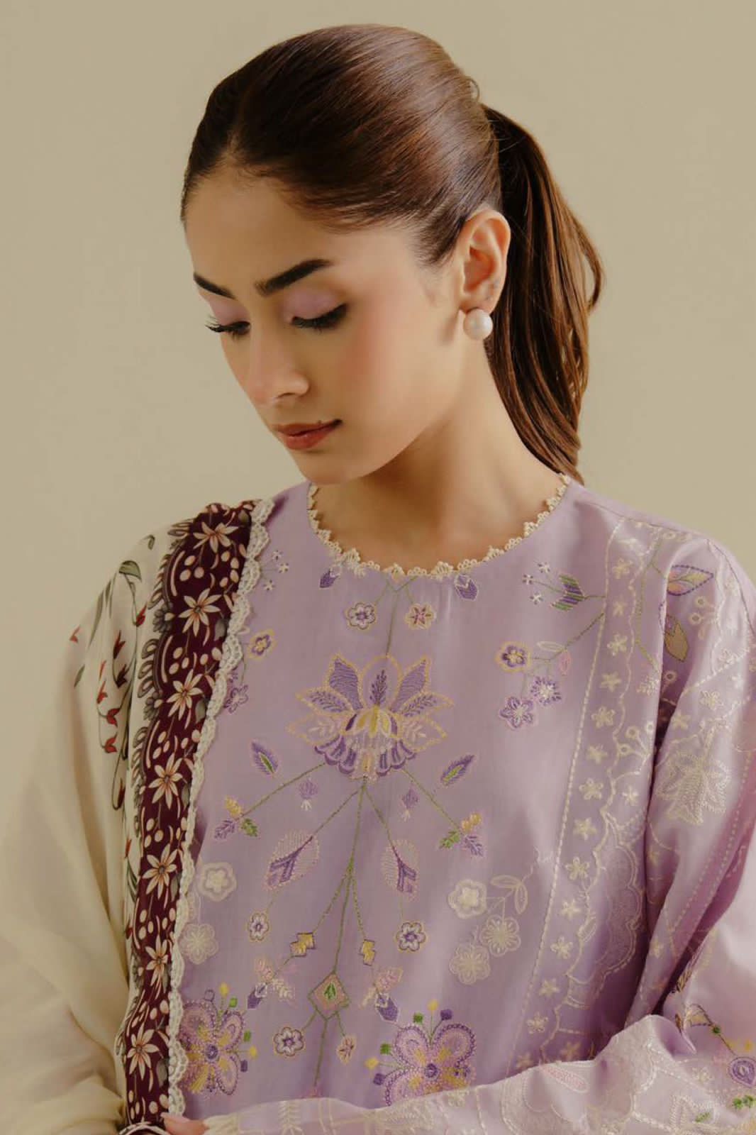 Coco 1106 – Luxury 3PC Embroidered Lawn Suit with Printed Voile Dupatta