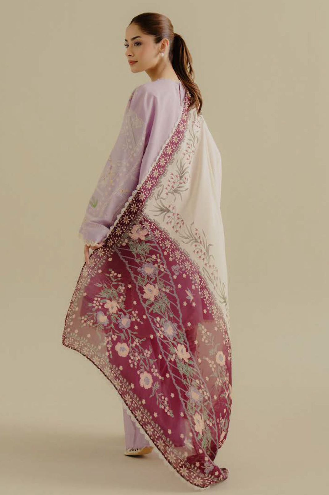 Coco 1106 – Luxury 3PC Embroidered Lawn Suit with Printed Voile Dupatta