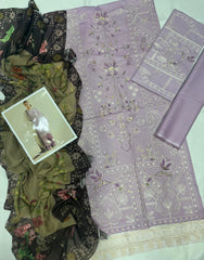 Coco 1106 – Luxury 3PC Embroidered Lawn Suit with Printed Voile Dupatta