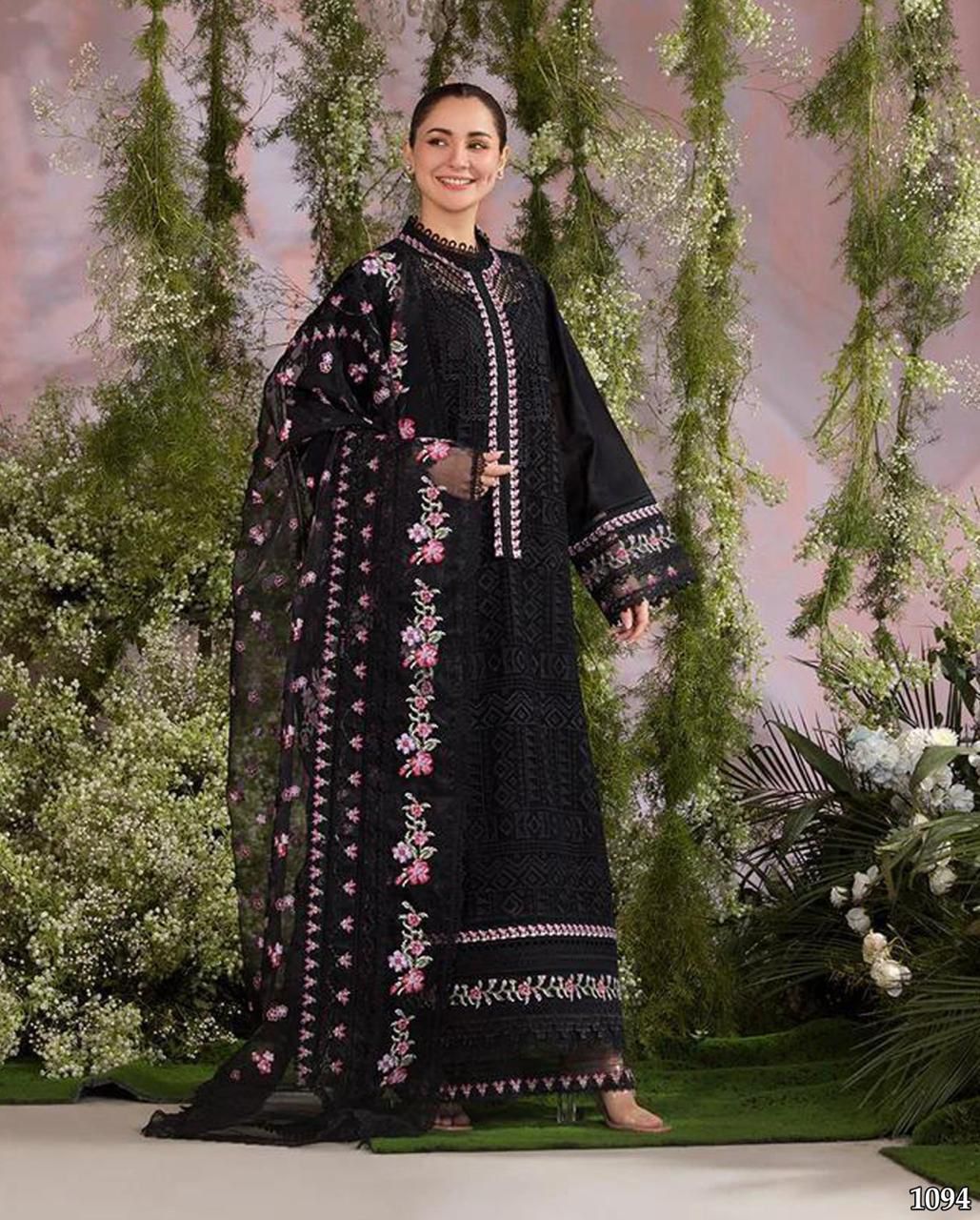 Coco 1094 – Luxury 3PC Embroidered Lawn Suit with Organza Dupatta