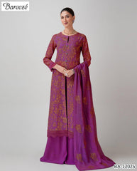 Bareeze BA128b – Elegant 3PC Embroidered Lawn Suit with Bamber Dupatta