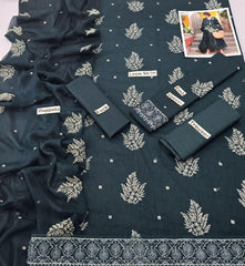 Bareeze BA128 – Elegant 3PC Embroidered Lawn Suit with Bamber Dupatta
