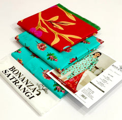 Bonanza – 3PC Printed Lawn Suit | Allover Print Shirt, Dupatta & Trouser