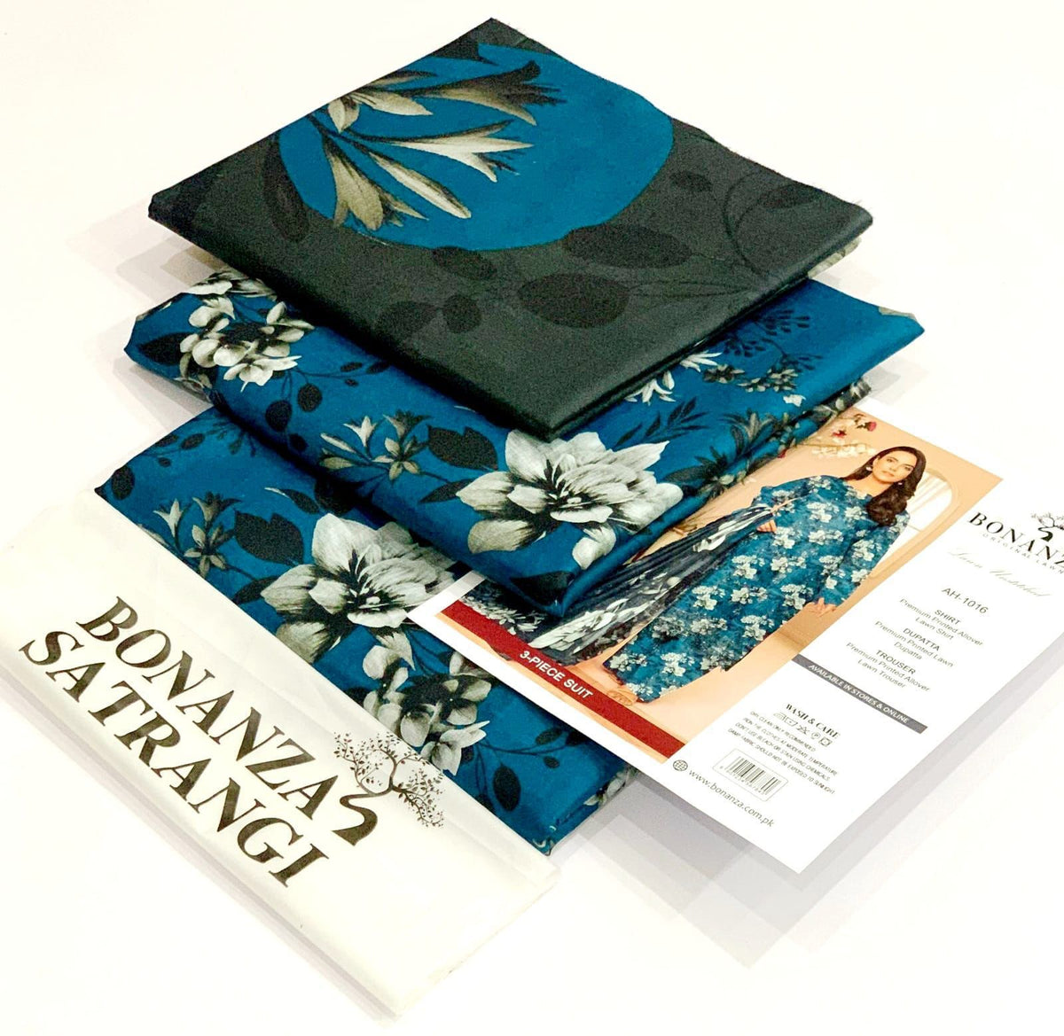 Bonanza – 3PC Printed Lawn Suit | Allover Print Shirt, Dupatta & Trouser