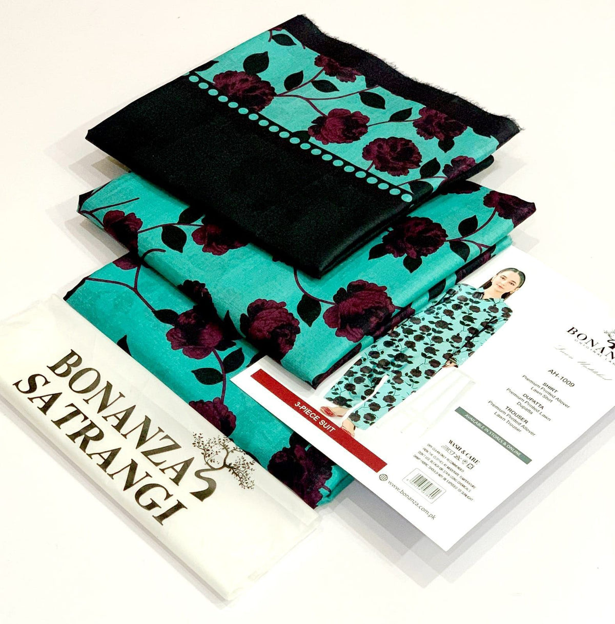 Bonanza – 3PC Printed Lawn Suit | Allover Print Shirt, Dupatta & Trouser