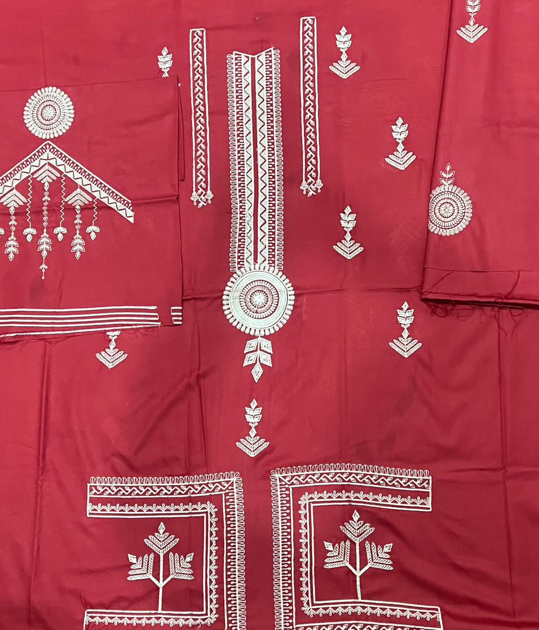 ETHNIC-2PC DHANAK EMBROIDERED SHIRT & EMBROIDERED TROUSER